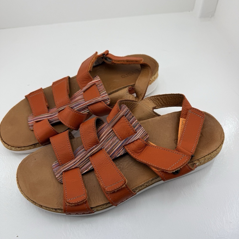Revere Santorini Women's EU 40 US 9 Mango Leather Arch Support Sandals